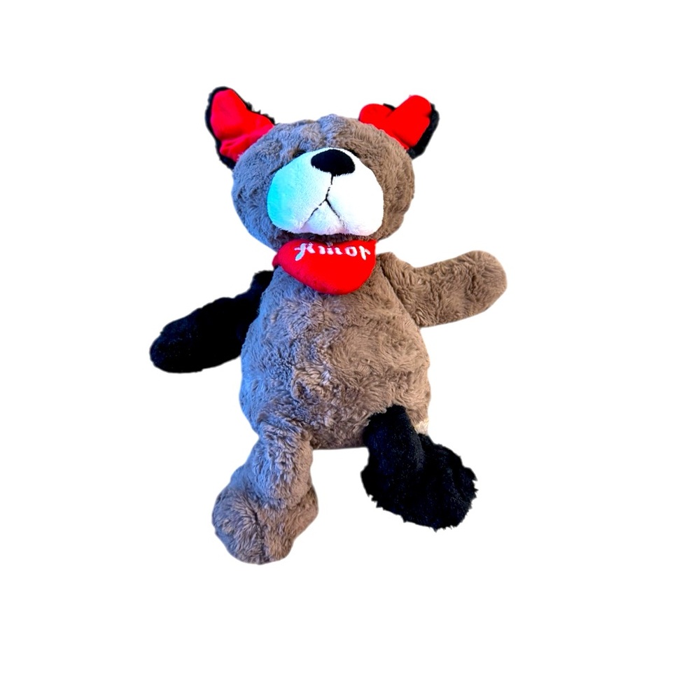 Plush Bear Toy with Red Heart Accents “Amor”